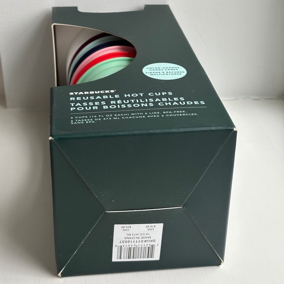 STARBUCKS Christmas 2020 CANDY CANES 6 Reusable Hot Cups Coffee Tea (16 fl oz) - Picture 6 of 7